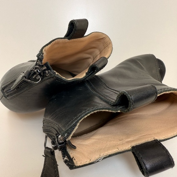 Pre Owned CHANEL Black Leather Peep-Toe Wedges - Picture 4 of 8